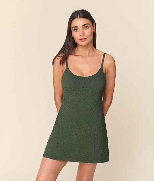 The Amalfi Swim Dress - Textured Geo - Thyme - Classic