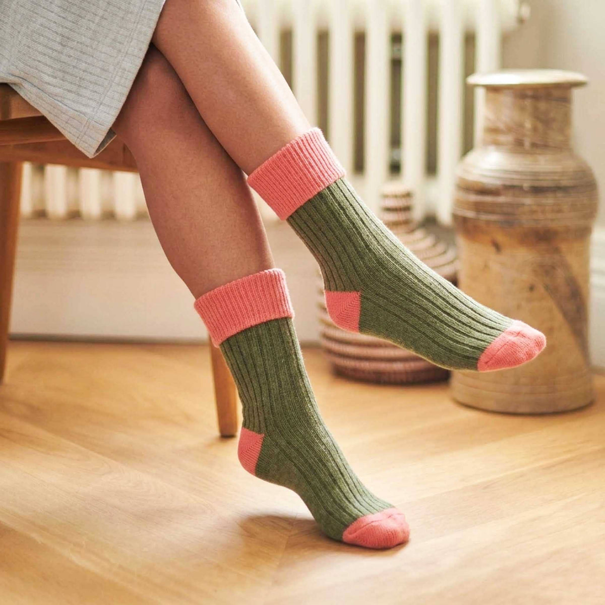 Cashmere Blend Ribbed Slouch Socks - 2026 Collection