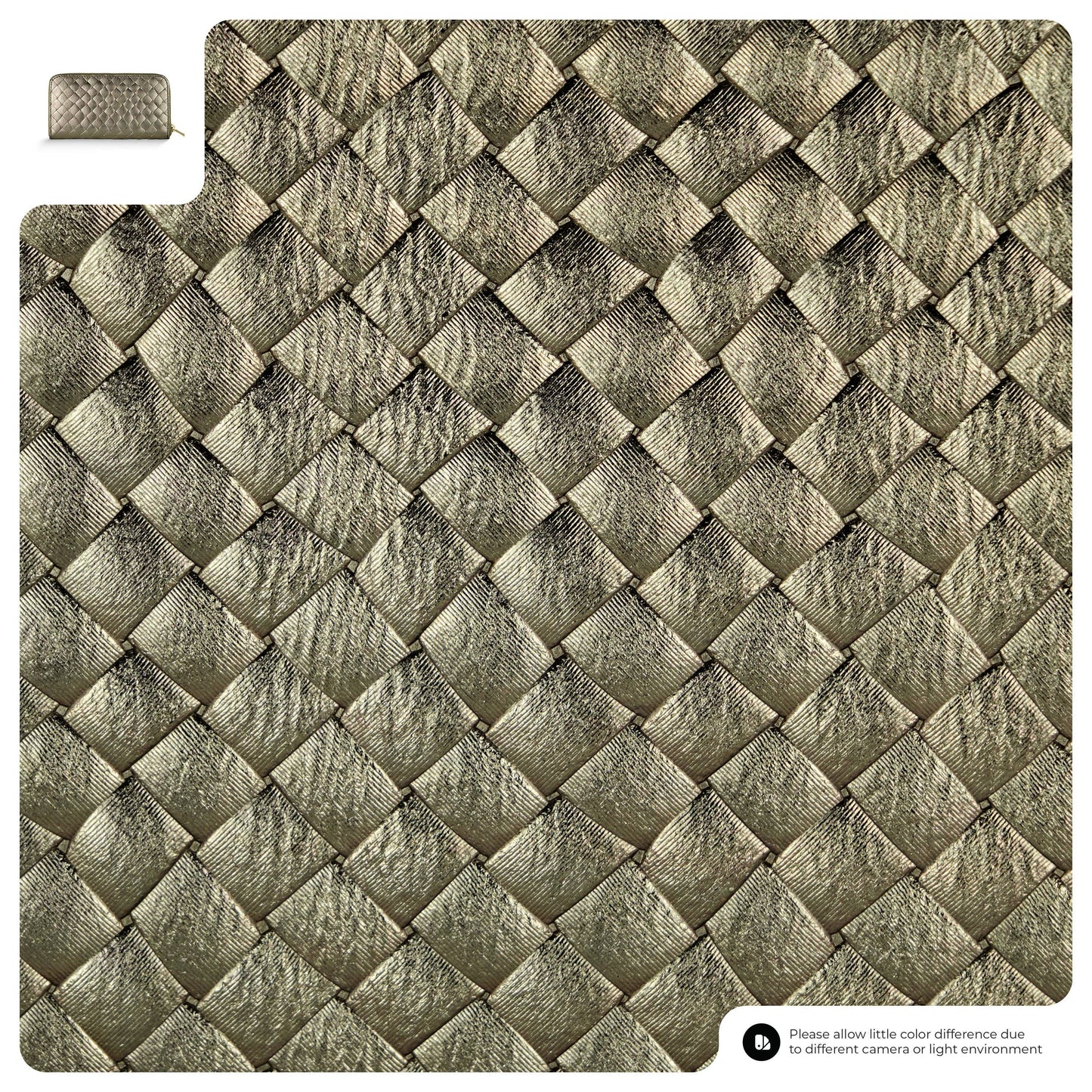 Italian Genuine Weave Metallic Suede Wallet 651088
