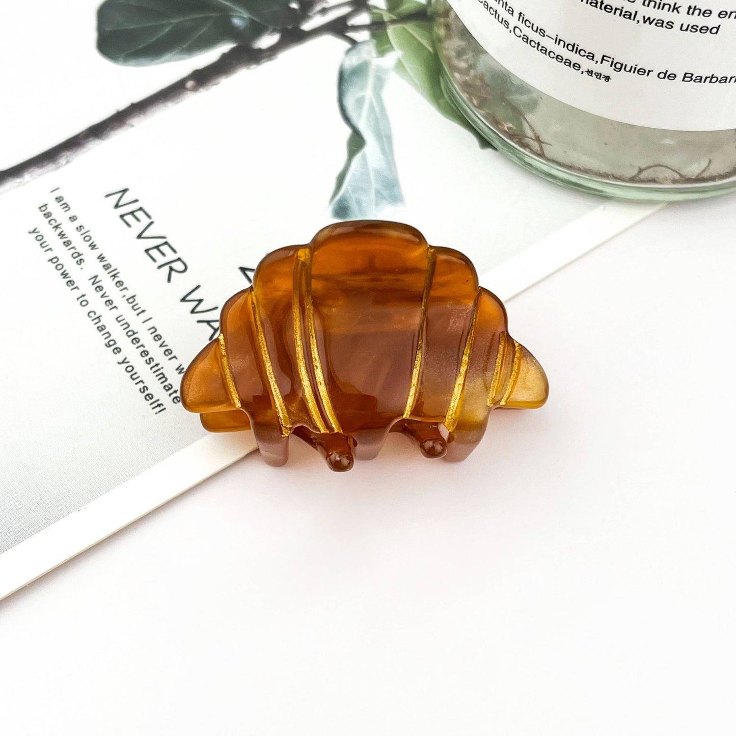 Mini Cute Croissant Hair Claw Clip