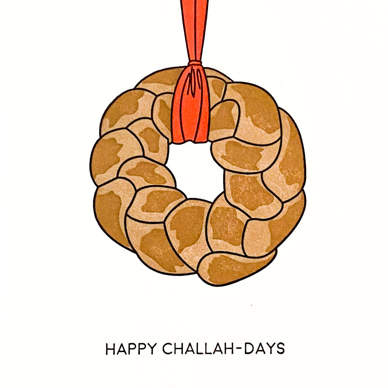 Happy Challah Days - Letterpress Funny Hanukkah Card
