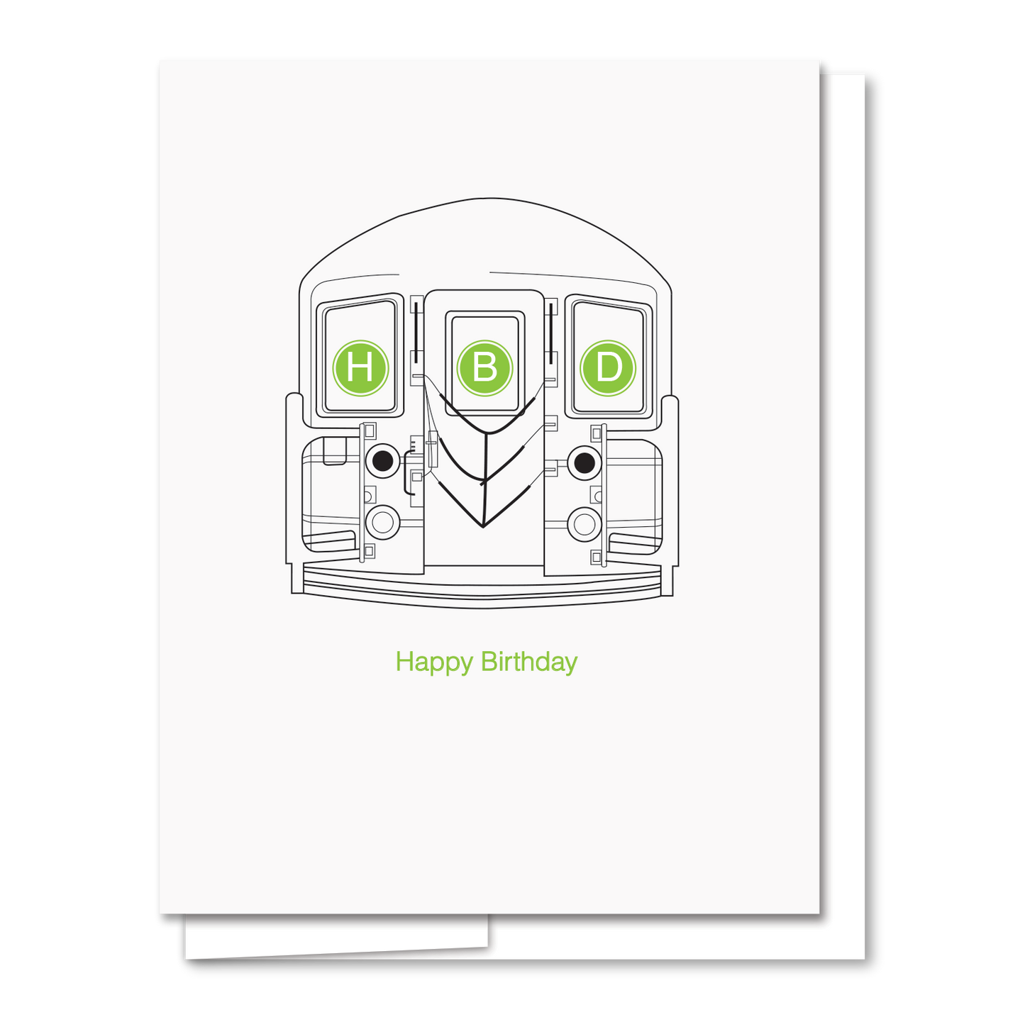 Subway Birthday - Letterpress Birthday Card