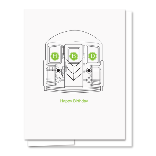 Subway Birthday - Letterpress Birthday Card