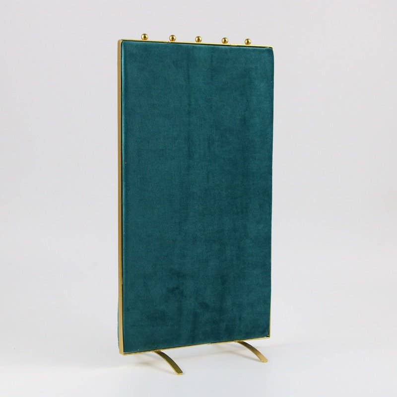 Vintage Inspired 2-Sided Velvet Jewelry Display Panel Stand