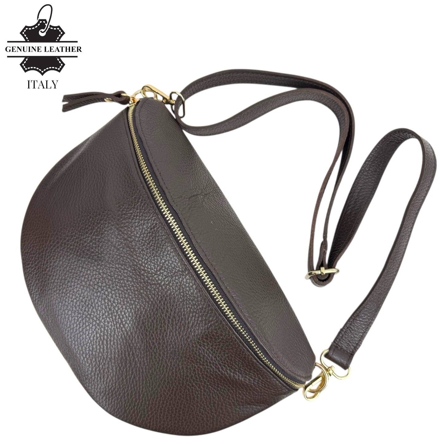 Large Italian Leather Crossbody/Waist Bag