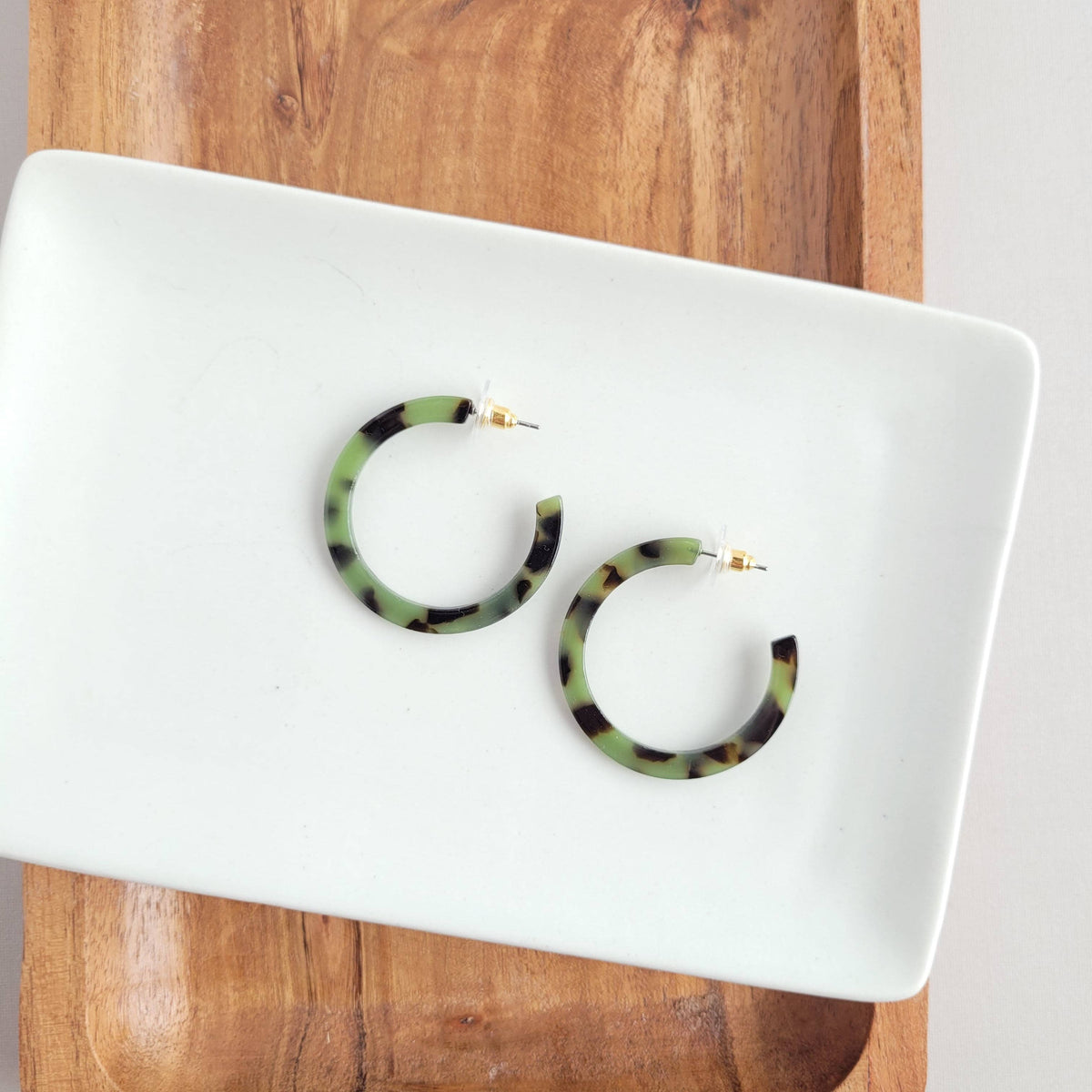 Camy Hoops - Olive Tortoise // Jewelry, Earrings, Fall