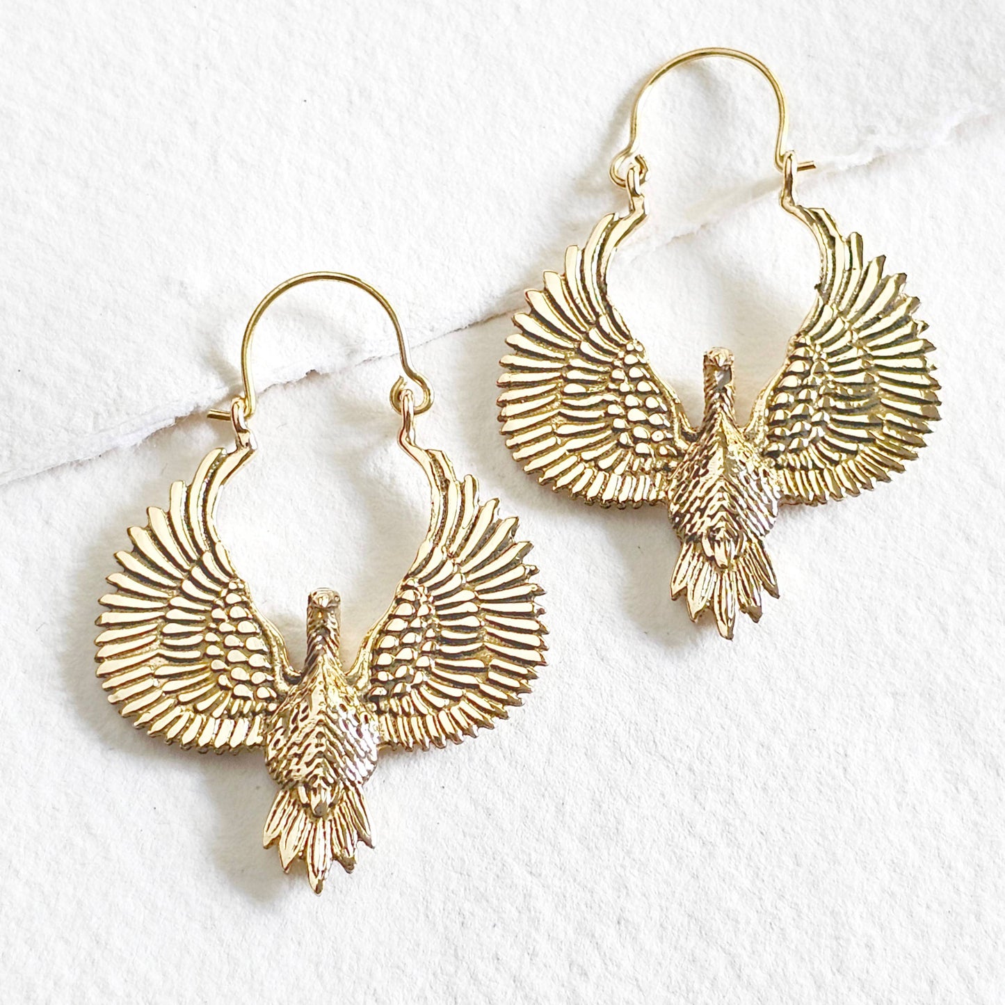 Brass  Phoenix Earrings #BX17