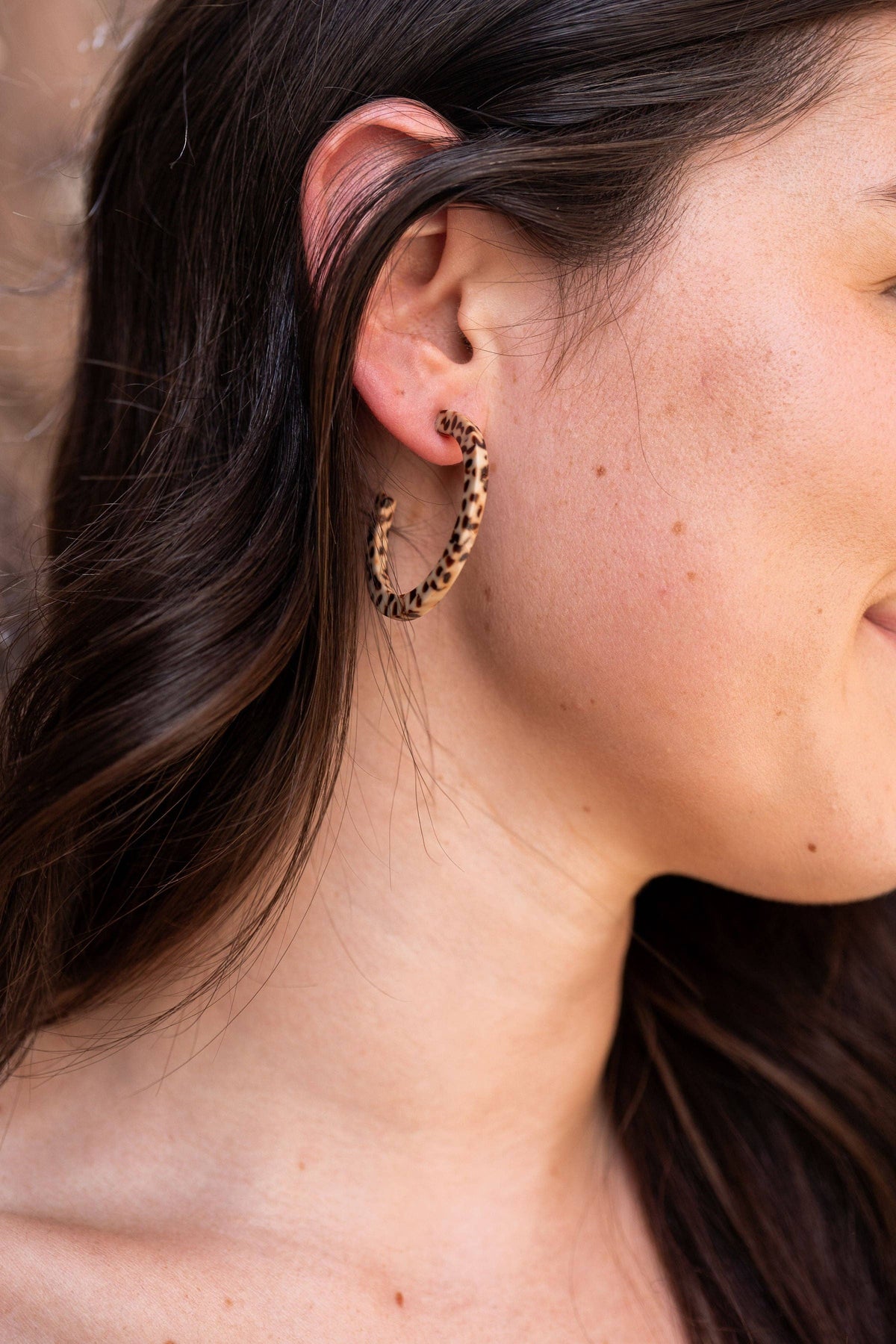 Camy Hoops - Brown Dot // Jewelry, Earrings, Fall