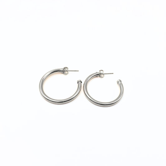 #DD - Paris Sterling Silver Post Hoops