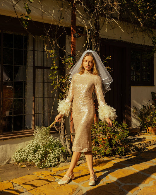 Julianne Dress in Champagne Sequin