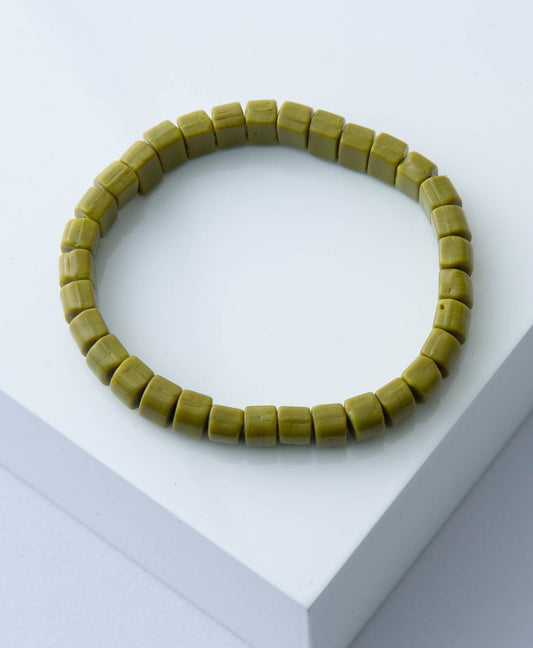Opaque Glass Bracelet, Moss