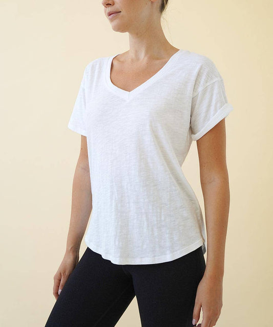 COTTON V NECK TOP