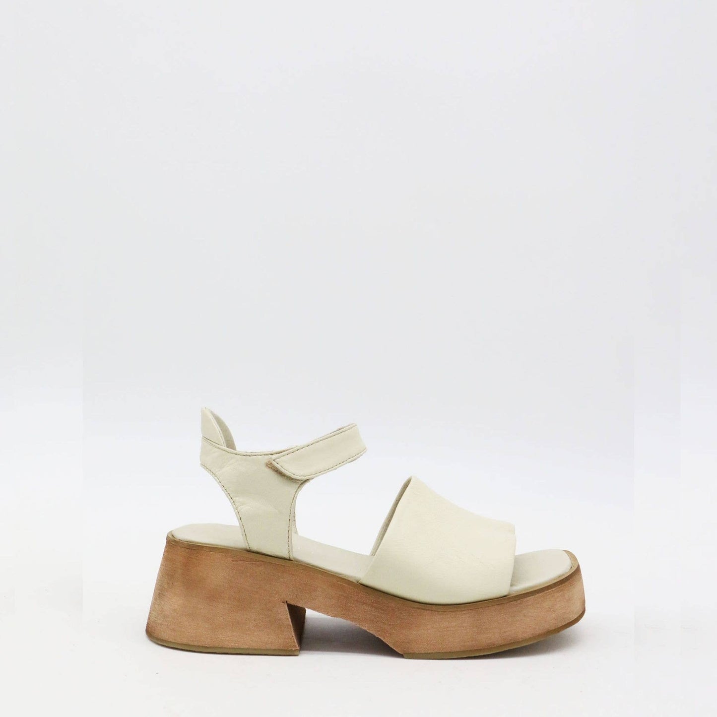 Tribe clog-inspired platform strap sandals in ivory leather