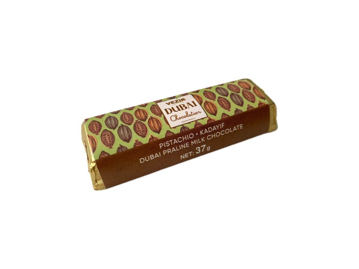 Pistachio Praline Dubai Chocolate 37g Crispy Nutty Turkish: 30 Pieces (37gr Each)