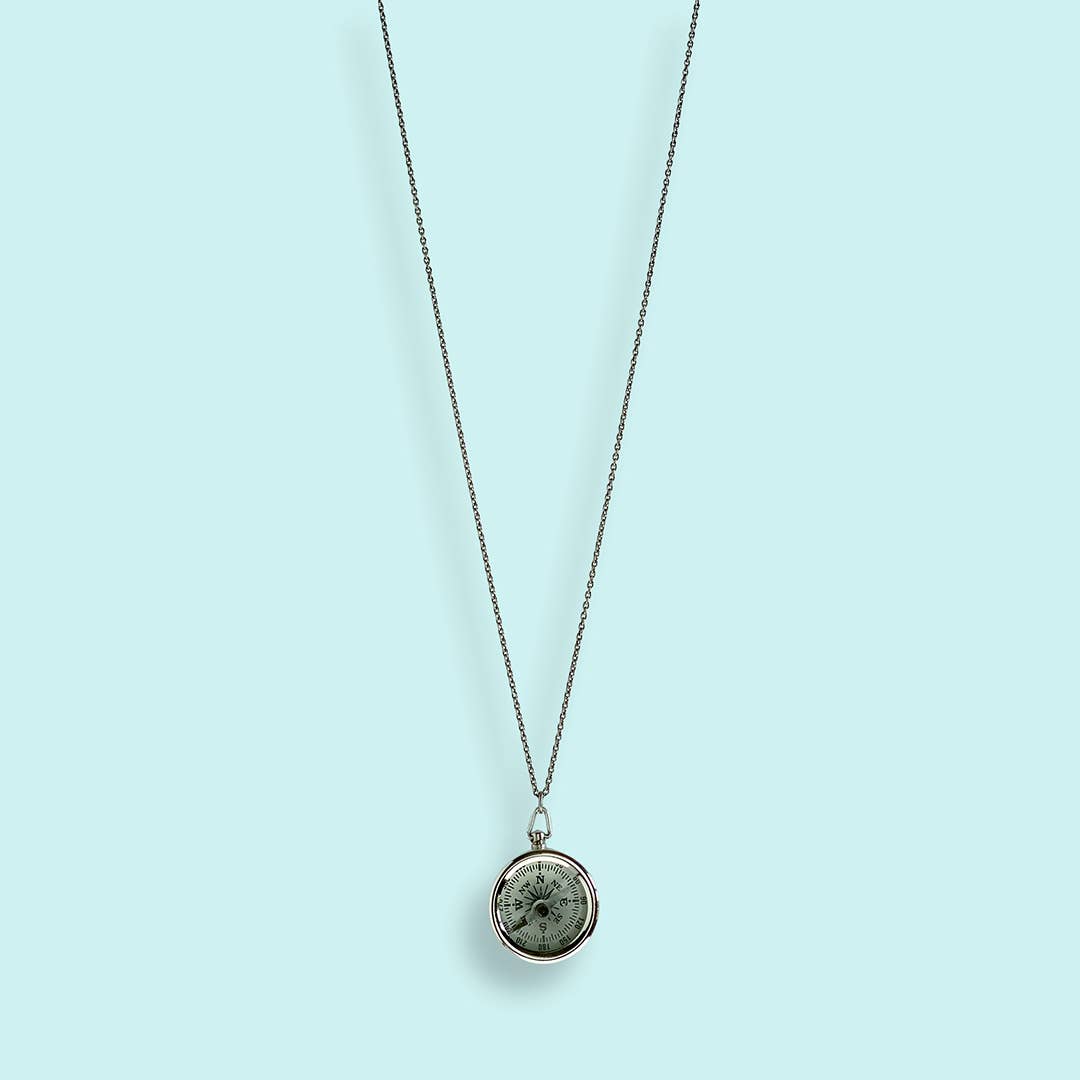 Silver Compass Necklace