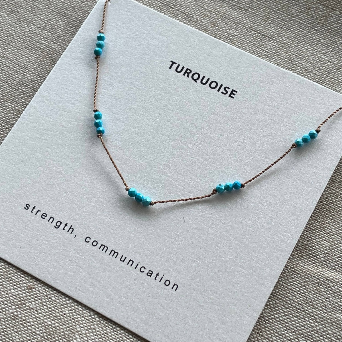 Turquoise Knotted Strength Necklace, Valentine's Day Gift