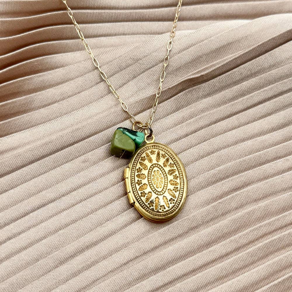 Handmade Capsule Locket Necklace | Turquoise