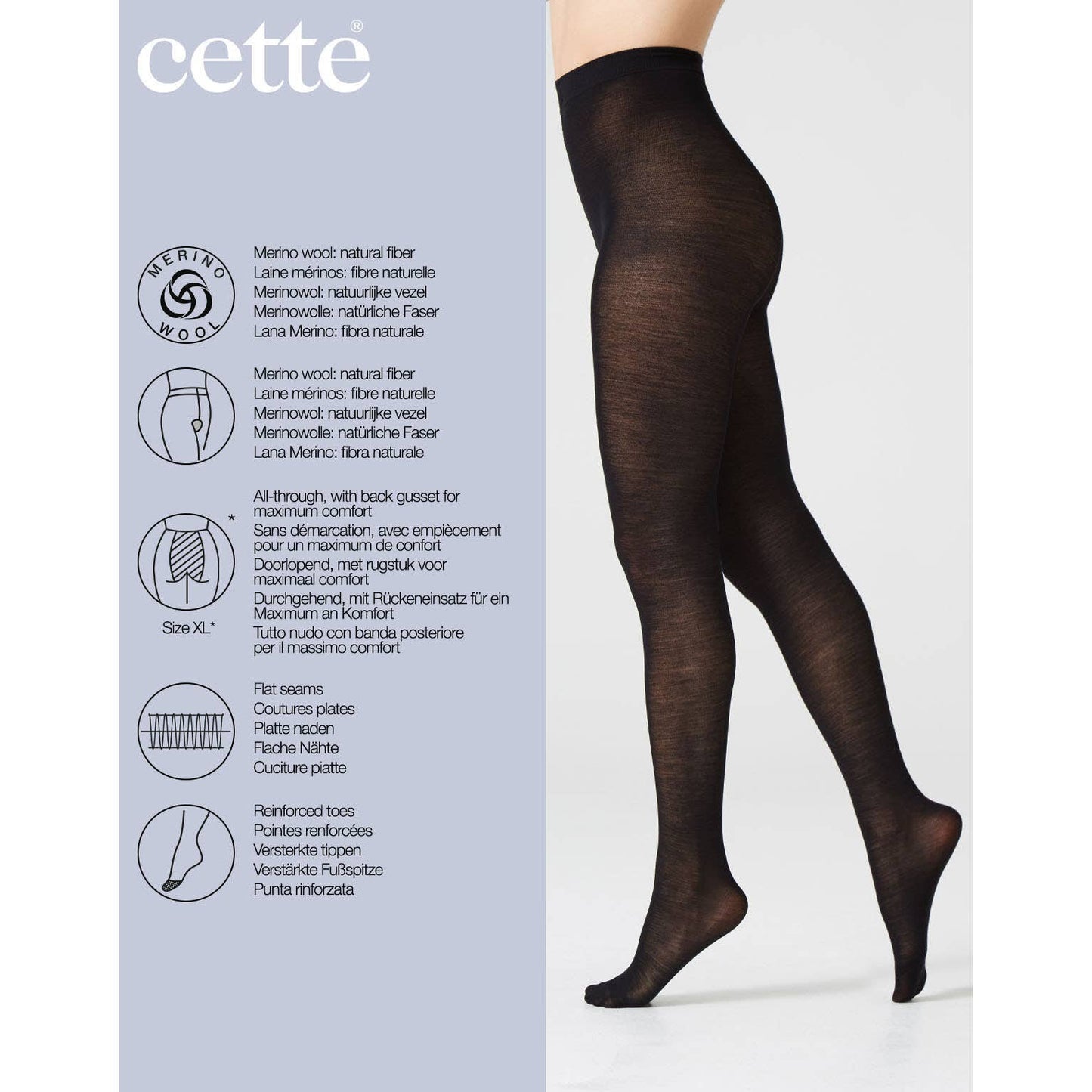 Merino Wool Tights 100 DEN, winter opaque tights