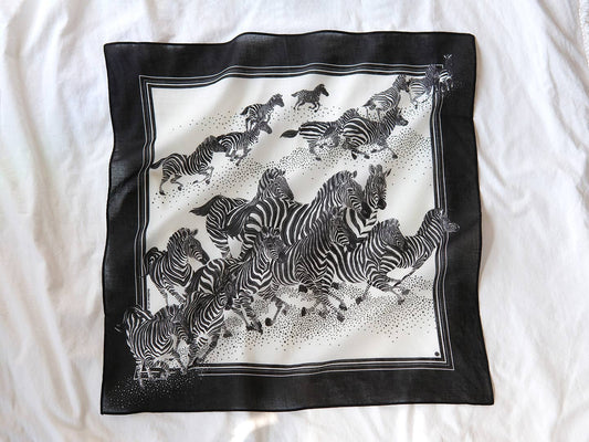 Zebra, "New Beginning" Bandana Scarf (B&W)