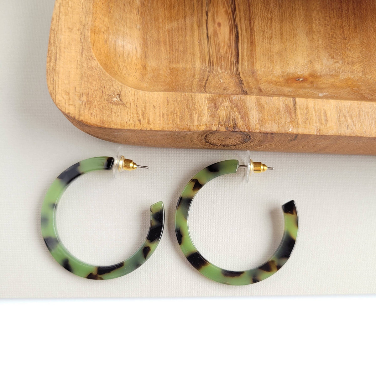 Camy Hoops - Olive Tortoise // Jewelry, Earrings, Fall