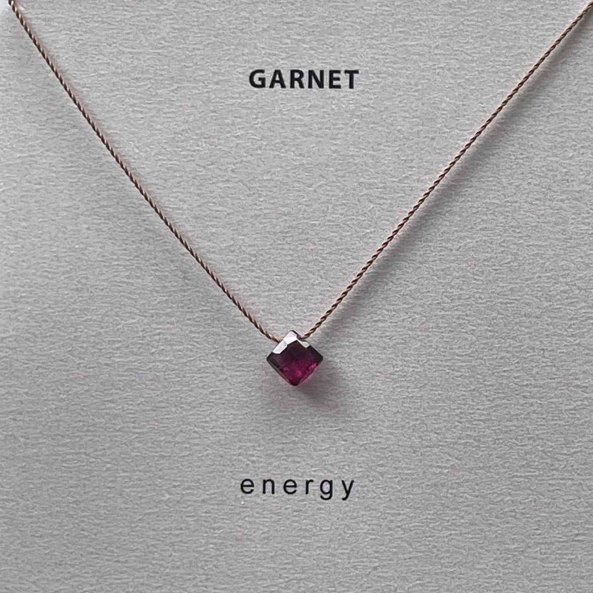Garnet Energy Necklace, Gemstone Intention Necklace