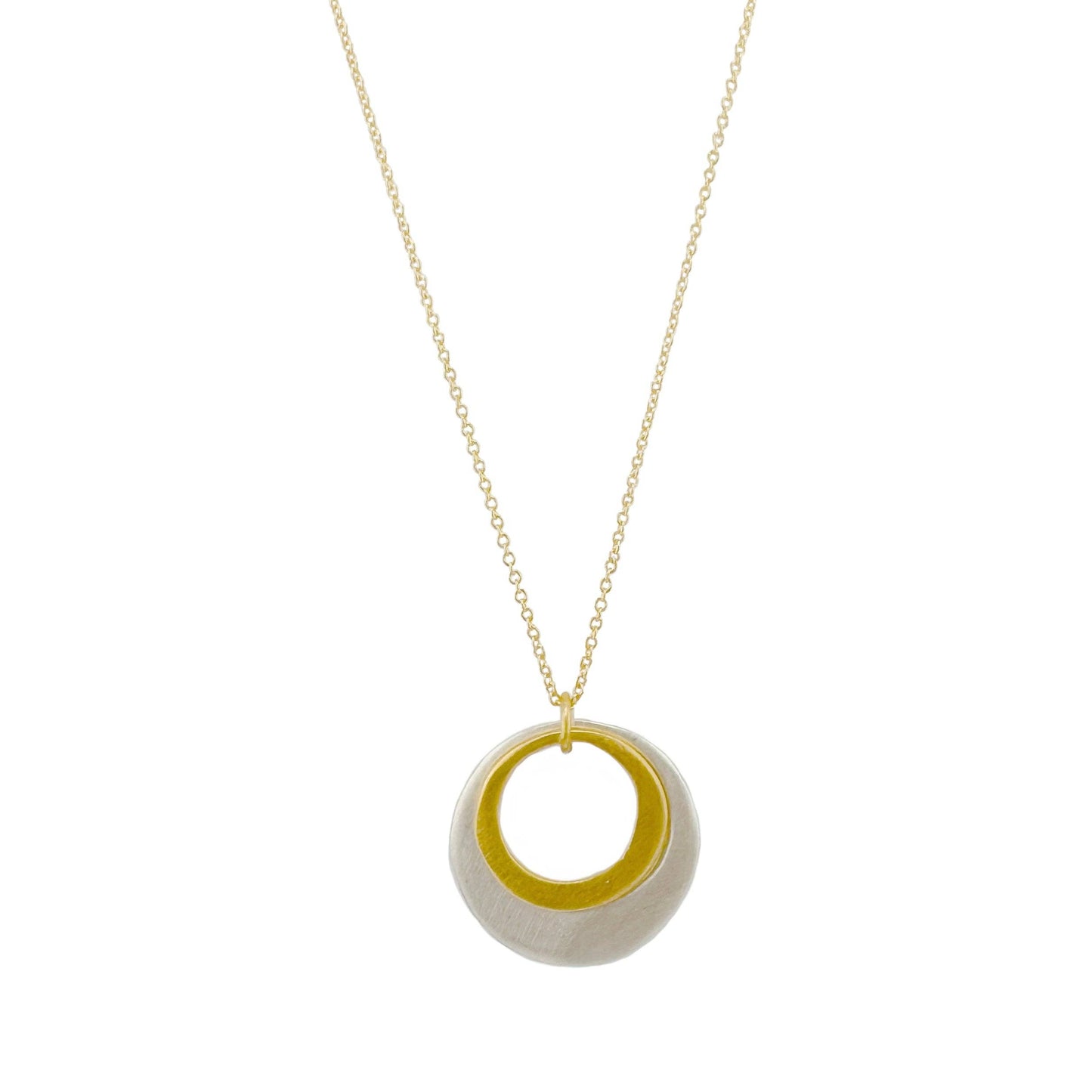 Double small & medium circles necklace