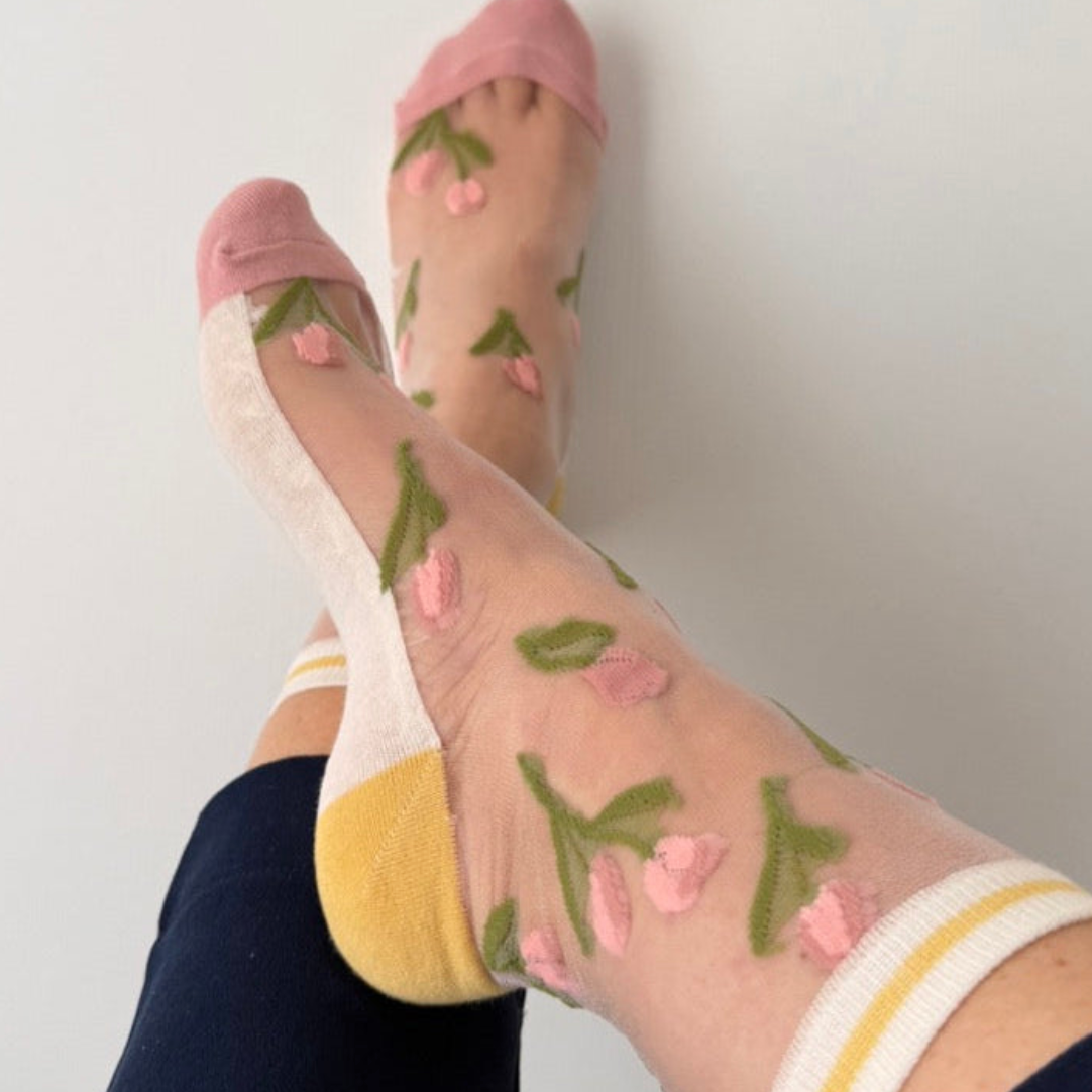 Camellia - small tulip novelty socks