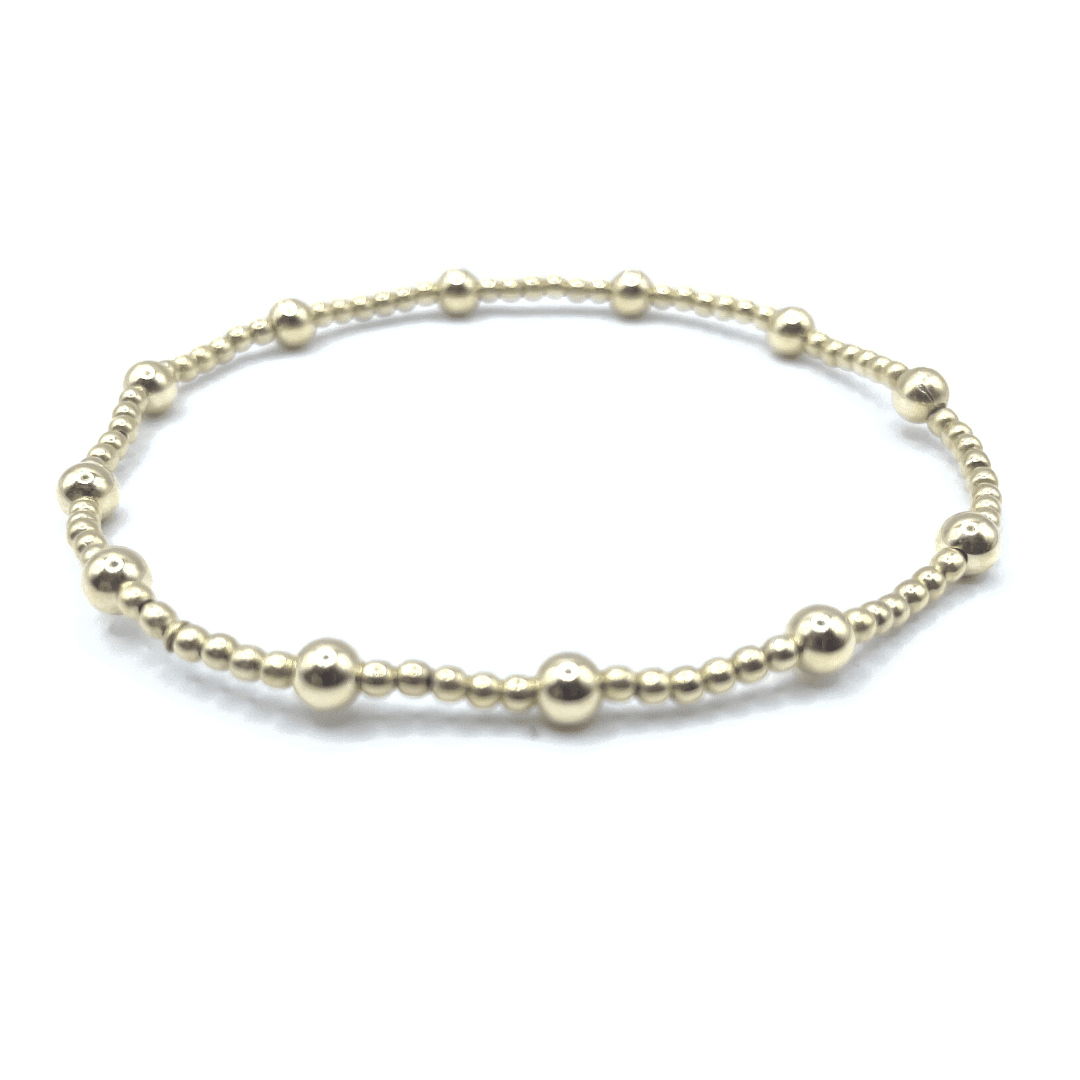 2mm Gold Filled Waterproof Karma bracelet (with twelve 4mm)