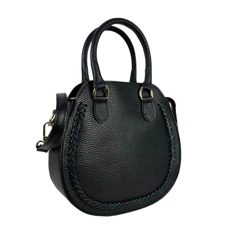 Leather Pronto Handbag with 2 Short Handles + Crossbody