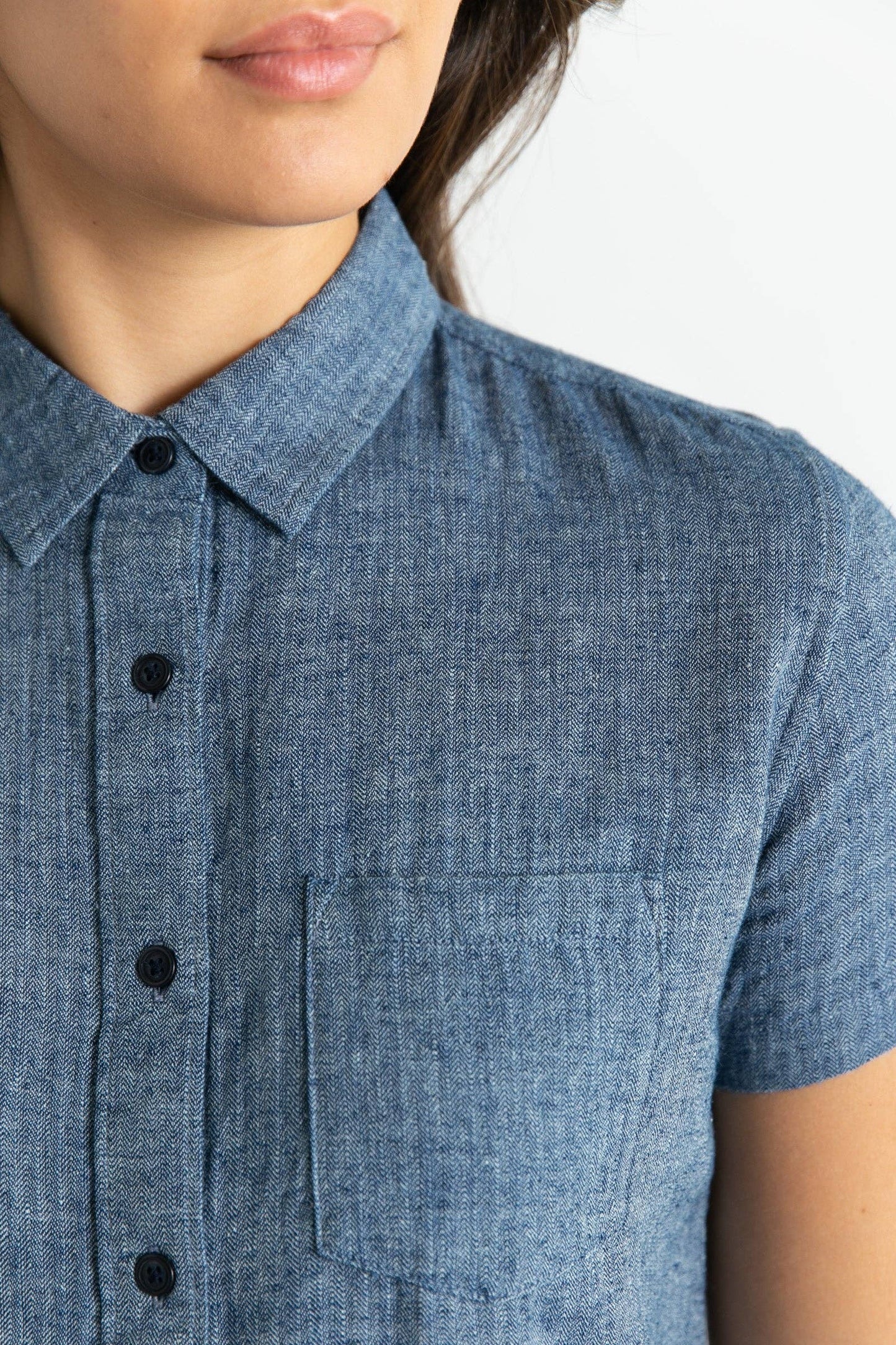 Lana Indigo Herringbone Shirt