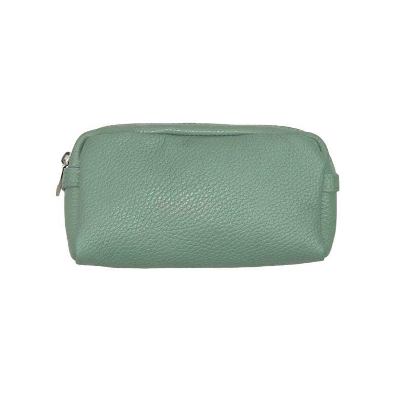 Women's High Quality Zippered Leather Toiletry Bag on Sale