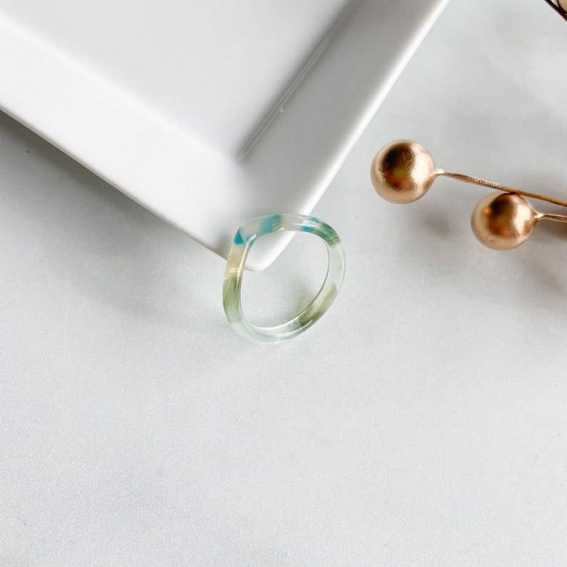 Stacking Dew Drop Ring | Acetate Resin Ring