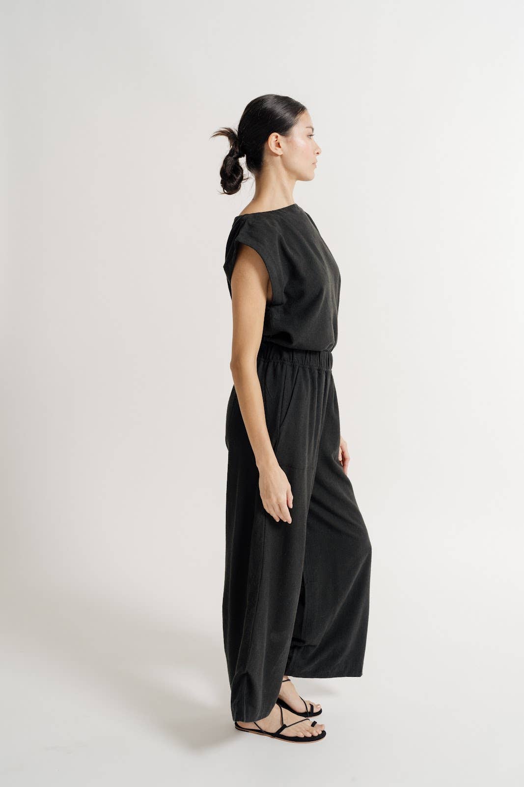 Crop Pant, black silk noil / Everyday