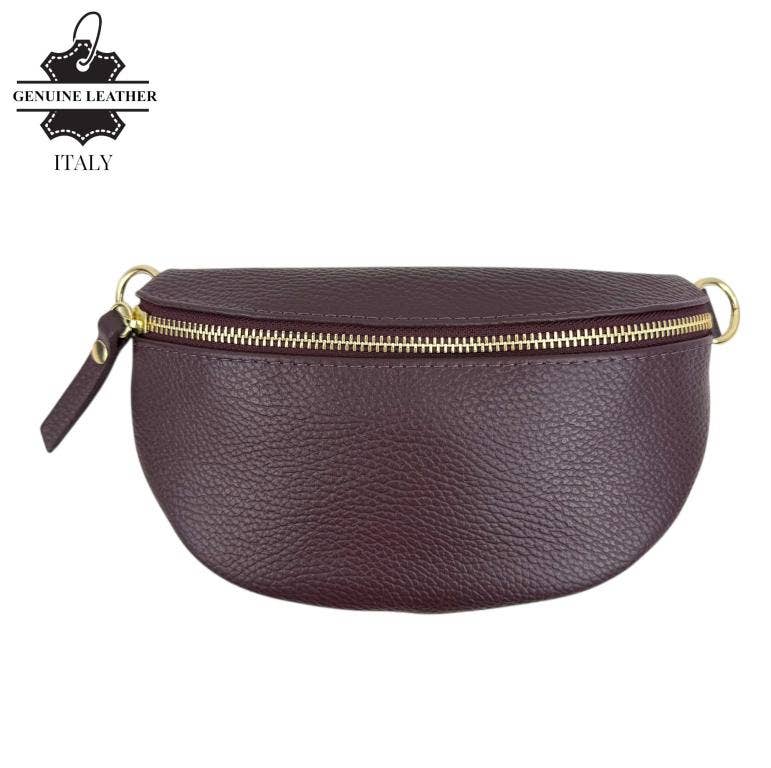 Italian Mini Leather Crossbody Waist Bag