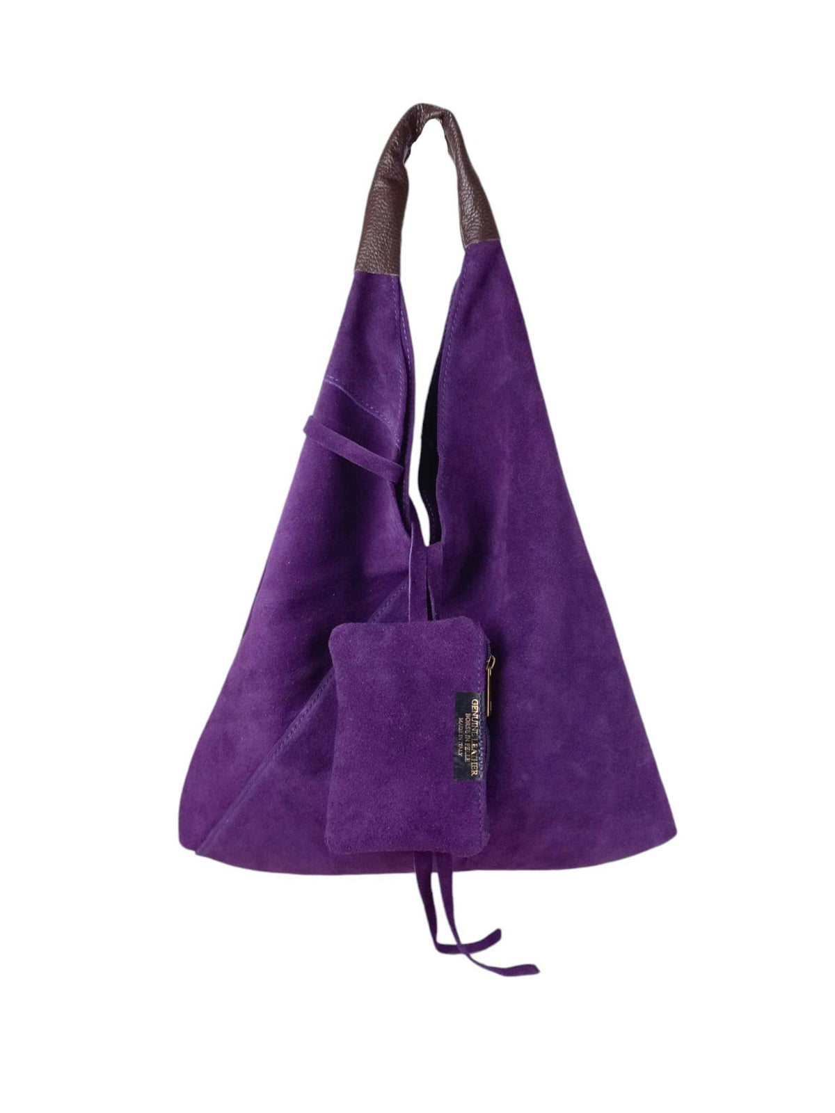 Suede Shoulder Bag with Coin Purse