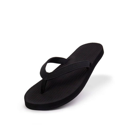 Women's Flip Flops Eco Recycled Soles Fall Footwear - Black
