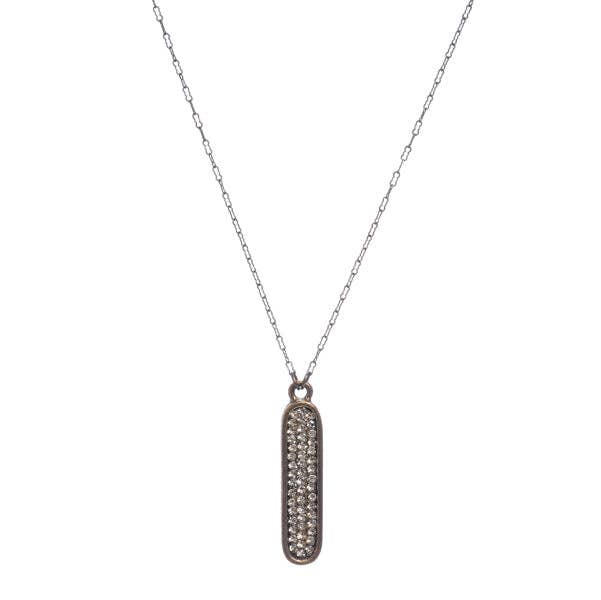 Oval Crystal Bar Necklace