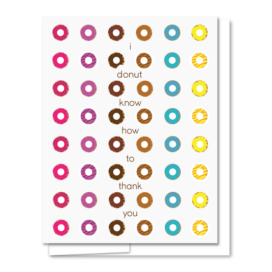 Donut Thank You - Letterpress Funny Thank You Card