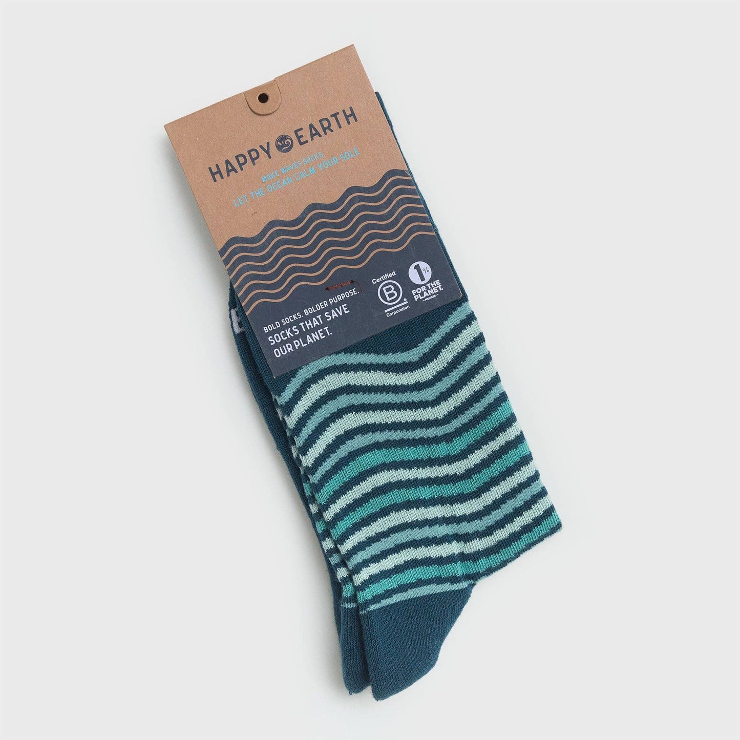 Make Waves Men's + Women's Organic  Socks | Blue