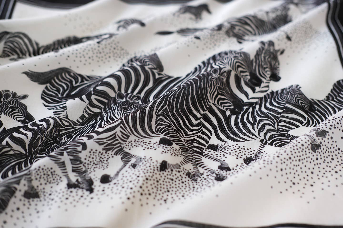 Zebra, "New Beginning" Bandana Scarf (B&W)