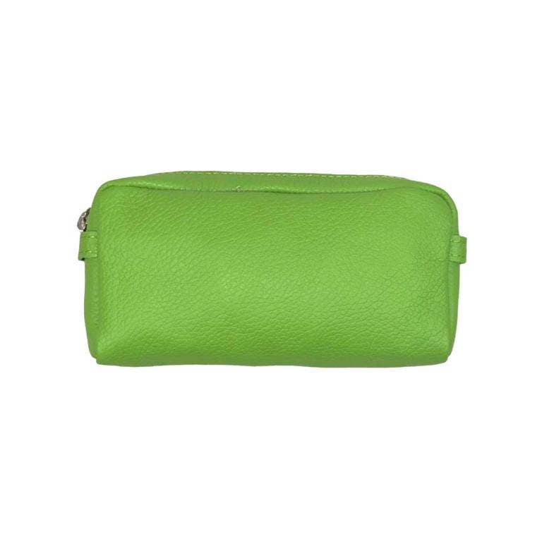 Women's High Quality Zippered Leather Toiletry Bag on Sale