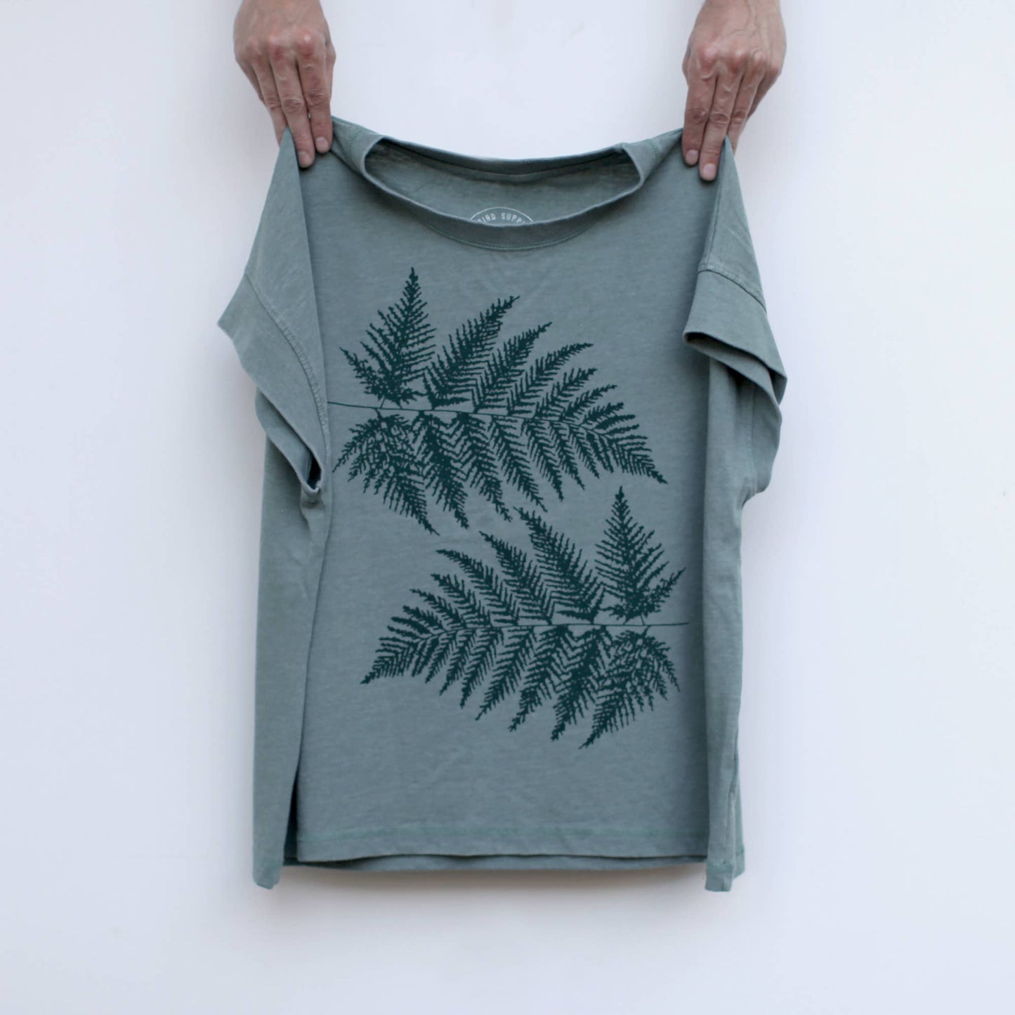 Fern Leaves Women's Loose Fit Boxy Tee Green