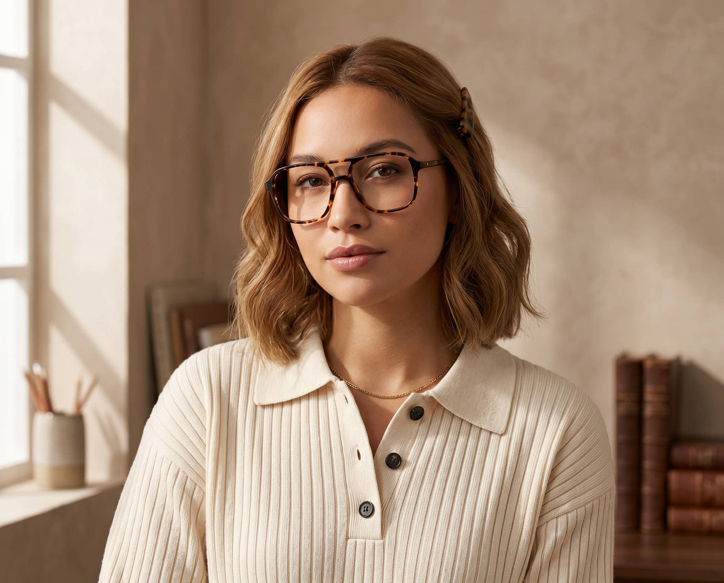 BP20391 - NEW Jax Aviator Brown Marble Blue Light Reader