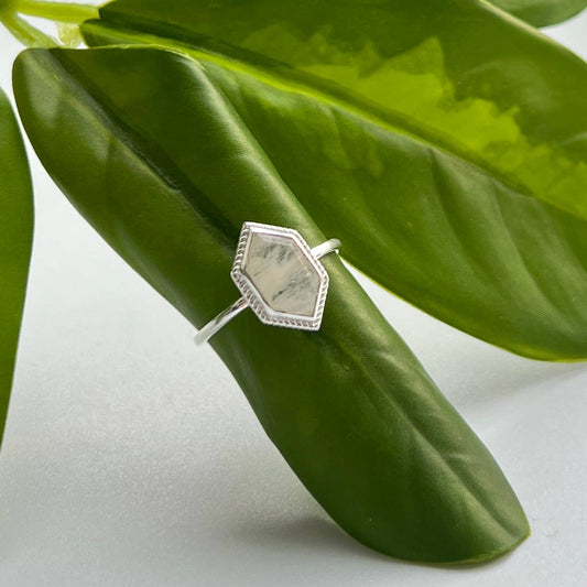 Sterling Silver Moonstone Solitaire Ring - BR156