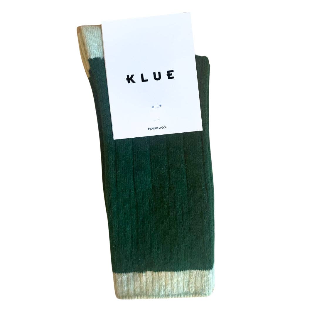 KLUE merino wool banded socks | Green