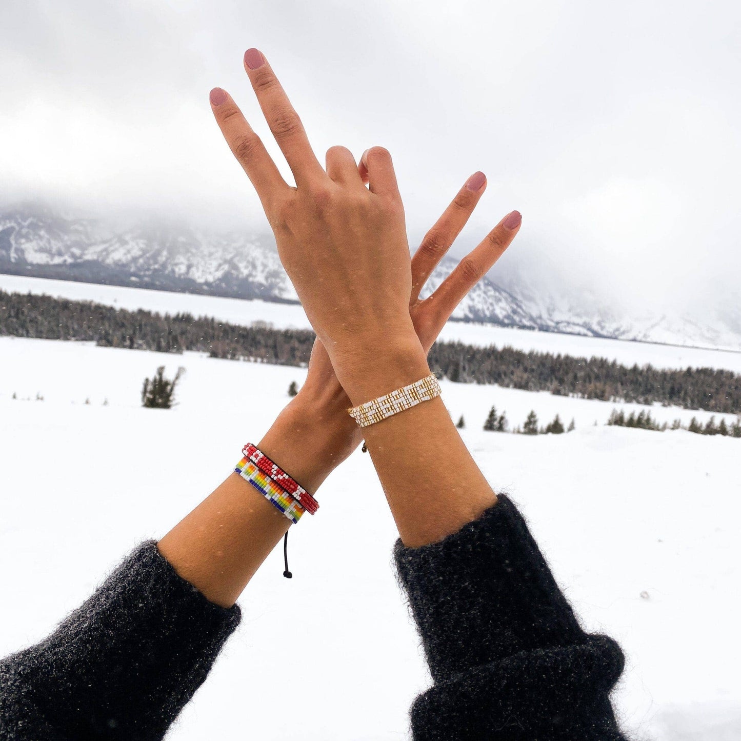 Seed Bead LOVE Bracelet - Rainbow