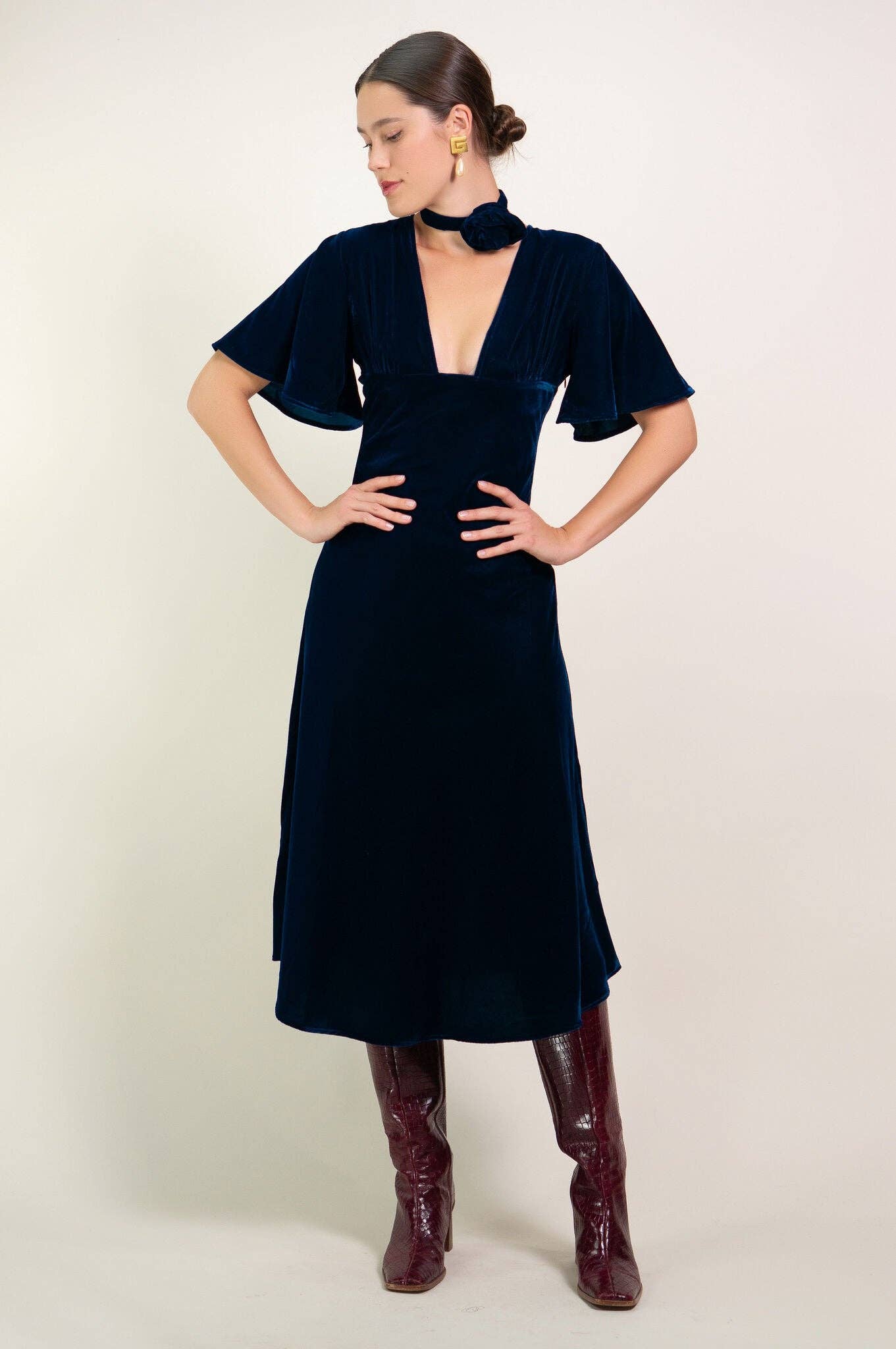 Blue Velvet Anais Dress