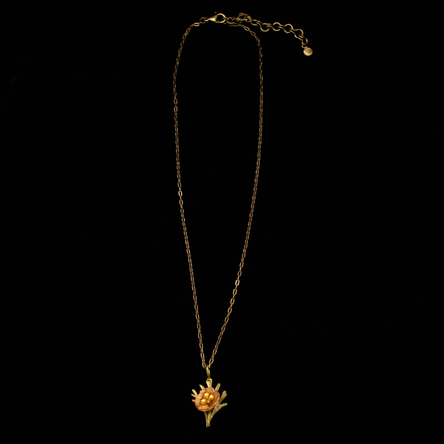 California Poppy Petite Pendant - 16" Adj.