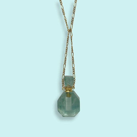 Fluorite Perfume Bottle Necklace