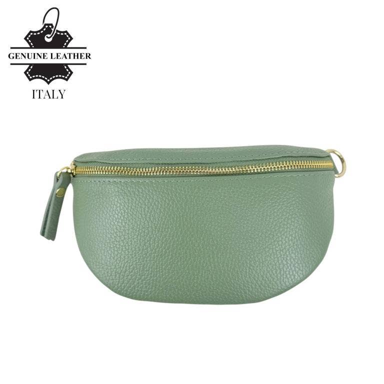 Italian Mini Leather Crossbody Waist Bag